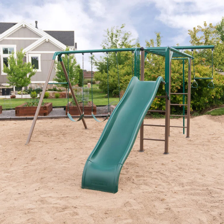 Lifetime Lifetime Powder Coated Steel Swing Set with 4 Swing(s) , 1 Slide(s)
