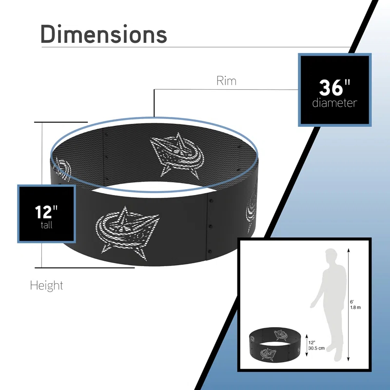 Blue Sky Outdoor Living NHL Steel Wood Burning Fire Ring