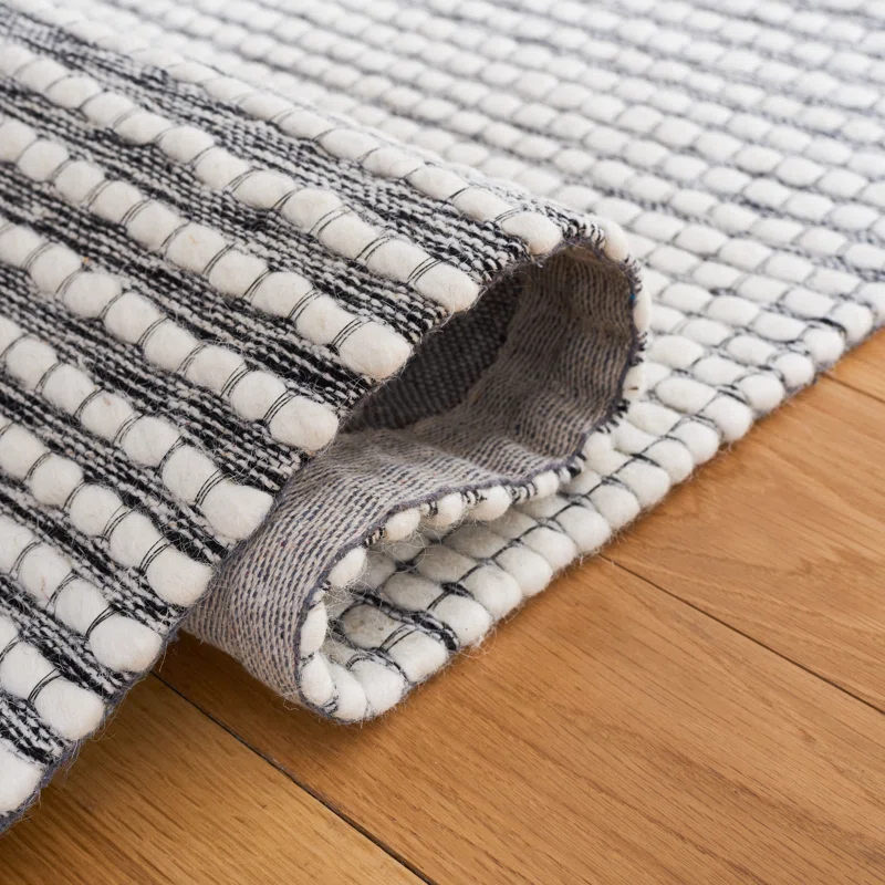 Marbella Hand Woven Wool With Cotton Cloth Backing Striped Rug
