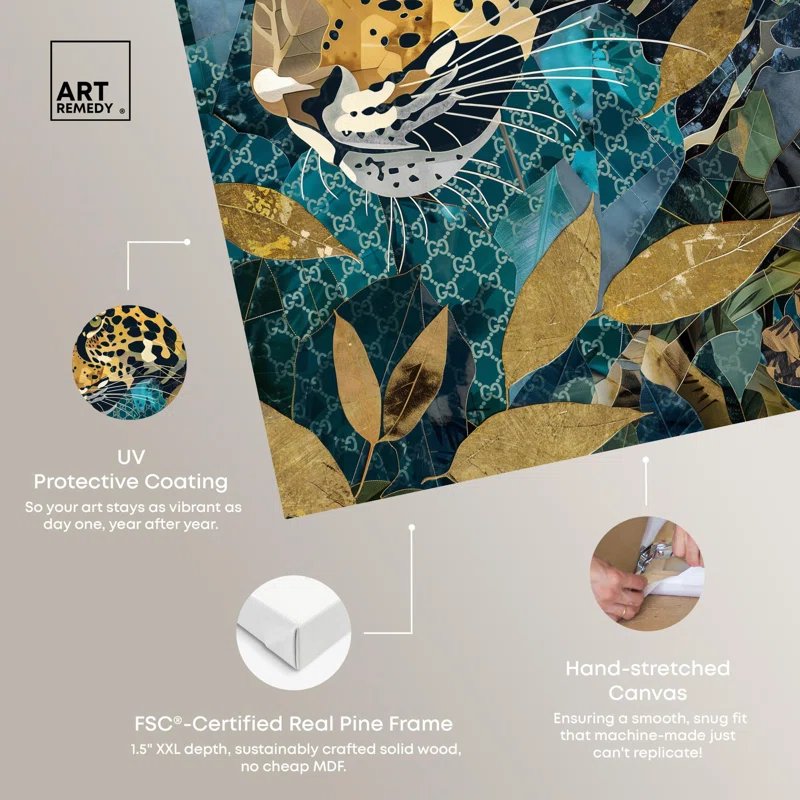 Art Remedy Enter Cheetah Canvas Miami Inspired Art Prints by Art Remedy