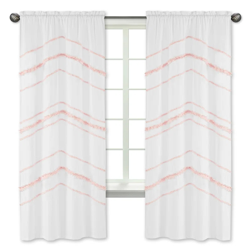 Sweet Jojo Designs Boho Fringe Semi-Sheer Rod Pocket Curtain Panels (Set of 2) by Sweet Jojo Designs (Set of 2)