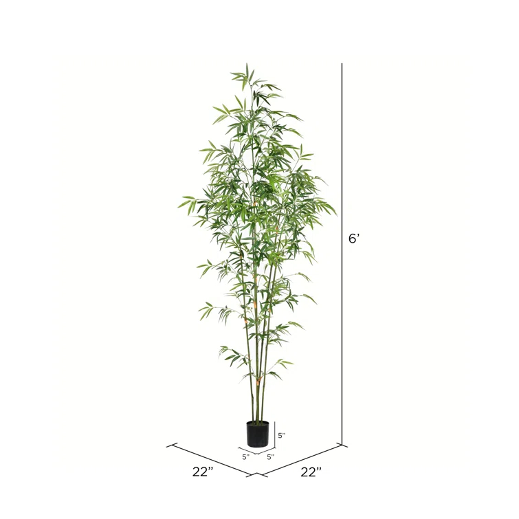 Freeport Park® 6' Artificial Potted Mini Bamboo Tree