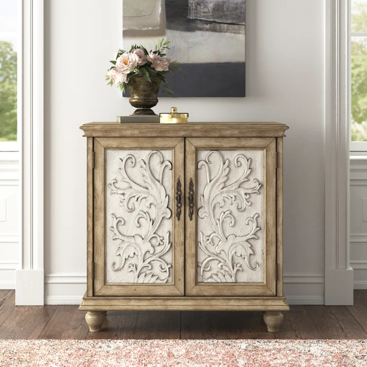Kelly Clarkson Home Liza 2-Door Carved Wood Storage Cabinet