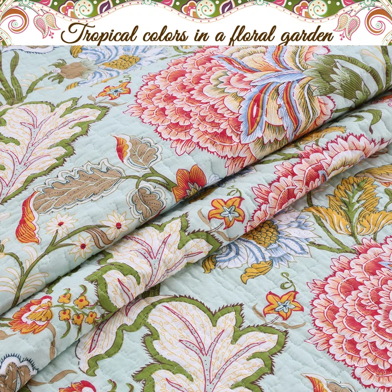 Cozy Line Home Fashion Cotton Floral Quilt Set