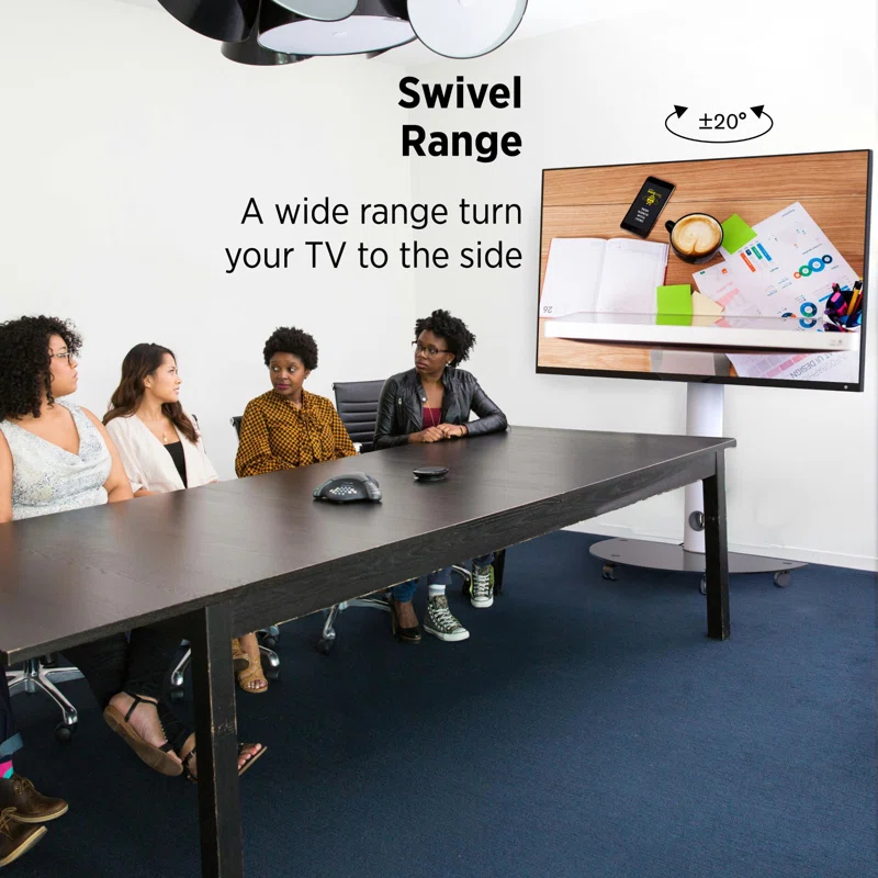 Promounts ProMounts Premium Rolling TV Stand with Swivel for 32"-72" Screens Holds up to 88 Lbs