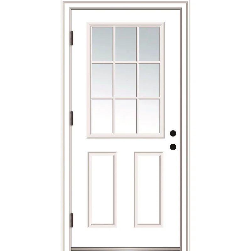 Clear Glass 80'' Paneled Fiberglass Front Entry Doors
