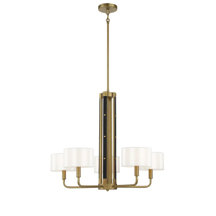 Minka Lavery Minka Lavery Chelsea Soft Brass With White Silk Chandelier