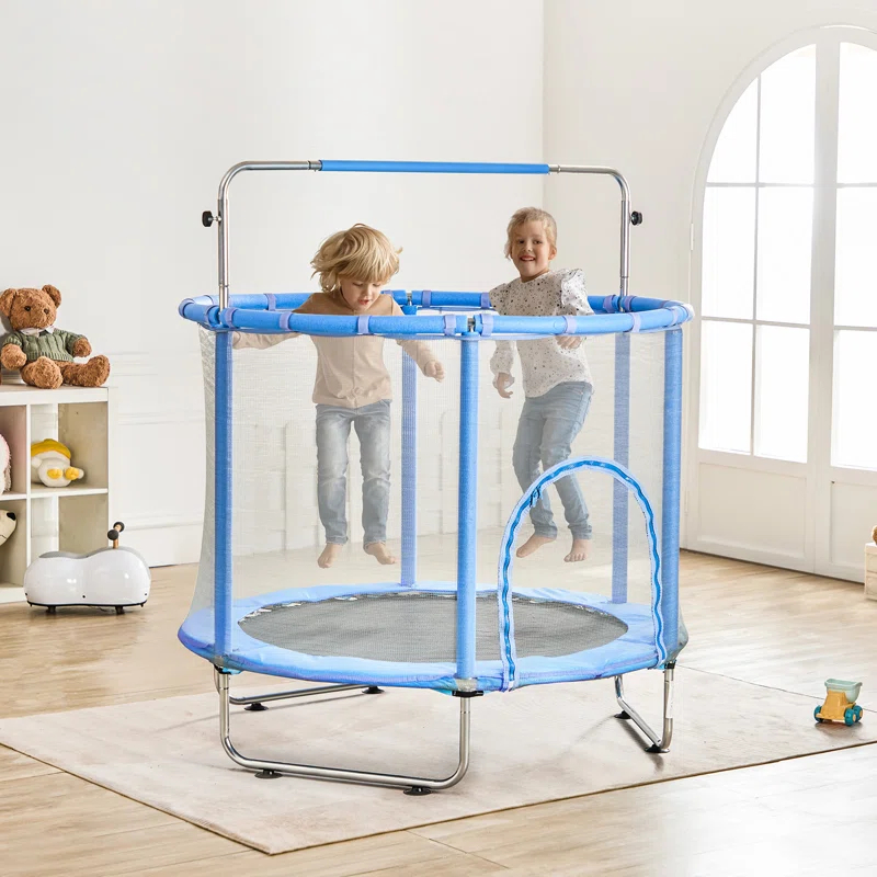 VEVOR 55" Trampoline for Kids Mini Toddler Trampoline with Net Indoor Outdoor