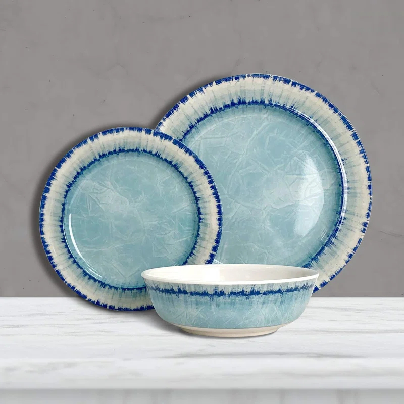 Hokku Designs Dinnerware Set of 12 Pcs, Lightweight Unbreakable, BPA Free,Dishwasher Safe