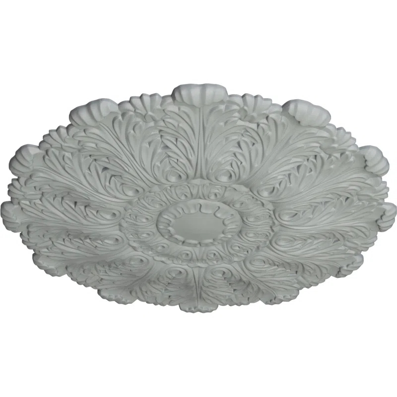 Ekena Millwork Endurathane Bradford Ceiling Medallion, 32 5/8"OD x 2"P (Fits Canopies up to 6 5/8"), Hand-Painted Green Gold Finish CM31DU