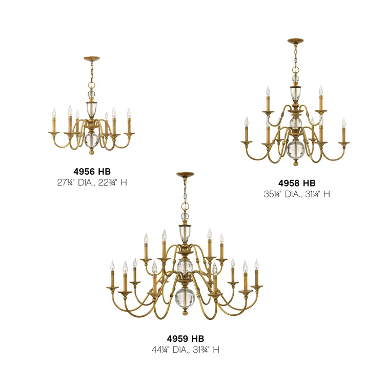 Hinkley Eleanor Nine-Light Candle Chandelier w/ Crystal Accents