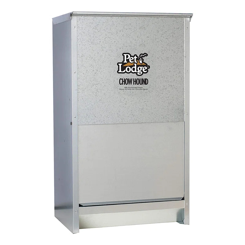 Little Giant Pet Lodge Dry Food Automatic Steel Dog Feeder Chow Hound 25 Pound Capacity