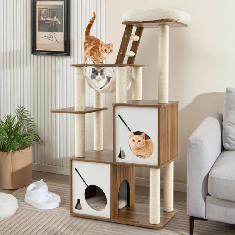 Tucker Murphy Pet™ 57 Inch Cat Tree Tower Multi-Level Activity Center With Scratching Posts