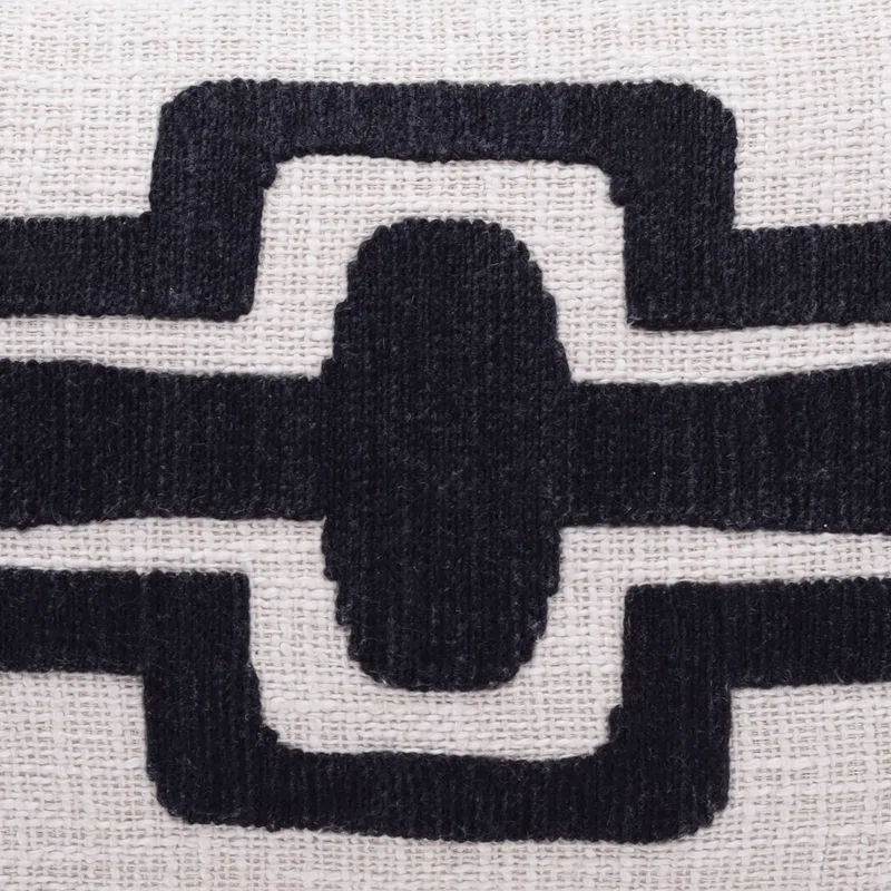 Geometric Handmade Cotton Wool Blend Decorative Throw Pillow