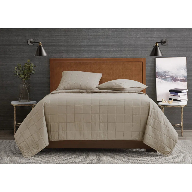 London Fog London Fog Garment Wash Solid Quilt Set