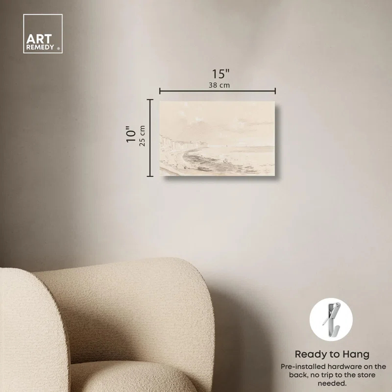 Art Remedy Sea Coast Scene 19th Century Canvas Coastal Classic Art by Art Remedy