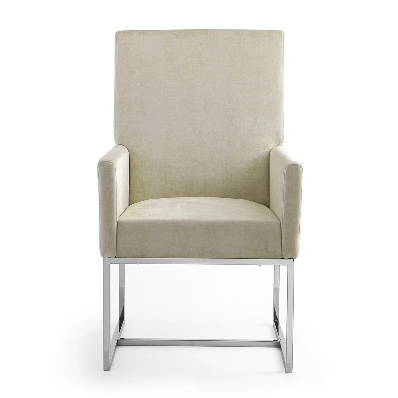 Orren Ellis Bejarano 18.9'' H Velvet Upholstered Metal Armchair