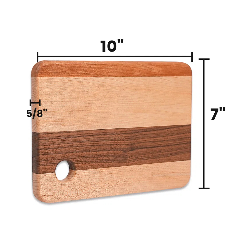 CONSDAN CONSDAN Mixed Hardwood Cutting Board, Food-Safe Kitchen Chopping Board for Meat, Vegetables, Fruits