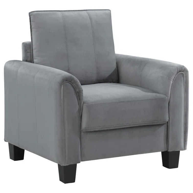 Hokku Designs Exceptional Quality - Hodierne Upholstered Rolled Arm Accent Chair Grey