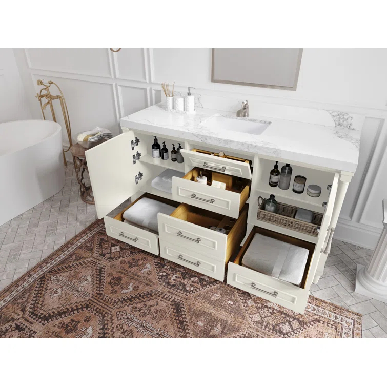 Willow Collections Aberdeen 60'' Single Bathroom Vanity with Quartz Top