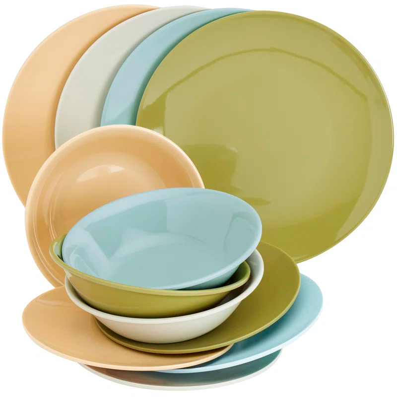 Tabletops Gallery Tabletops Gallery Peacock 12 Piece Melamine Dinnerware Set