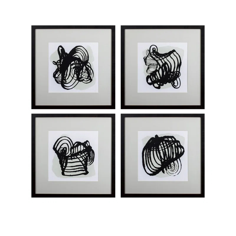 Propac Images " Neutral Abstracts " by Angela Harris 4 - Pieces Painting Print