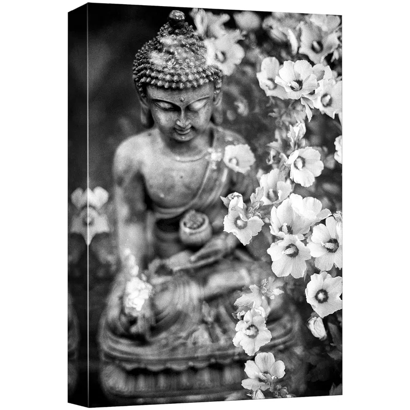 wall26 " Buddhism Buddha Statue Lily Flower "