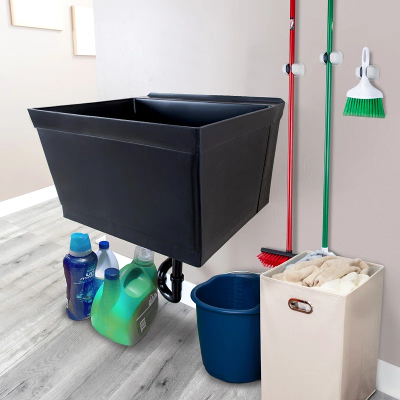Utility-Sink 040 US3502BLK 23" L x 24" W Wall Mount Laundry Sink