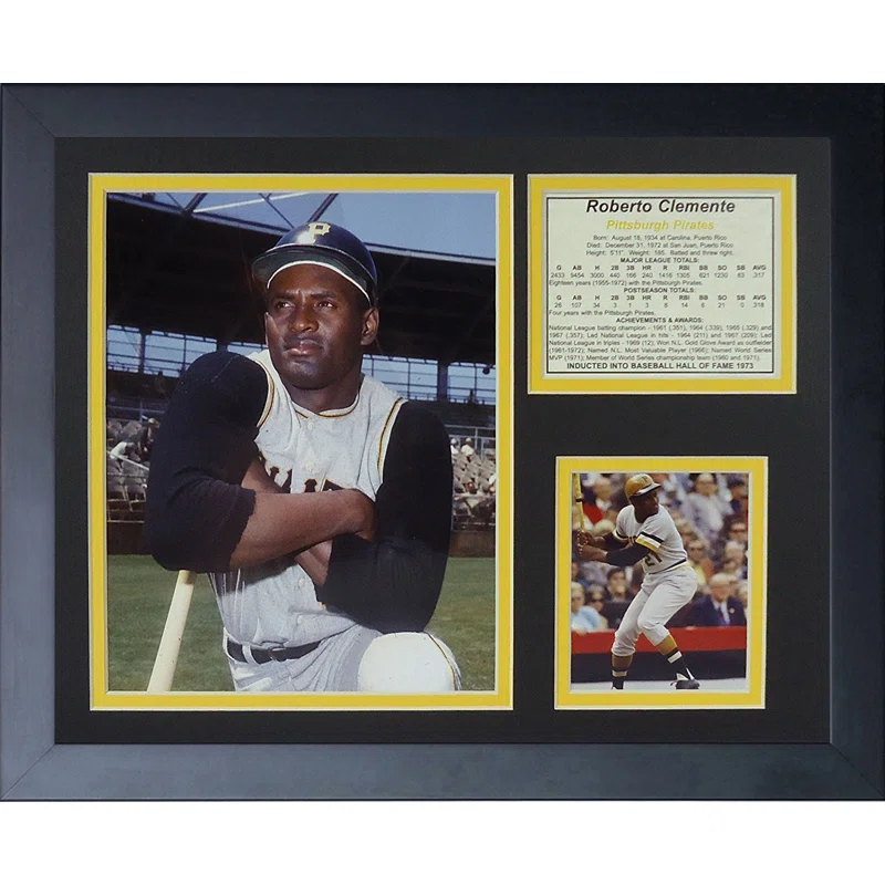Legends Never Die Roberto Clemente Portrait Framed Photographic Print