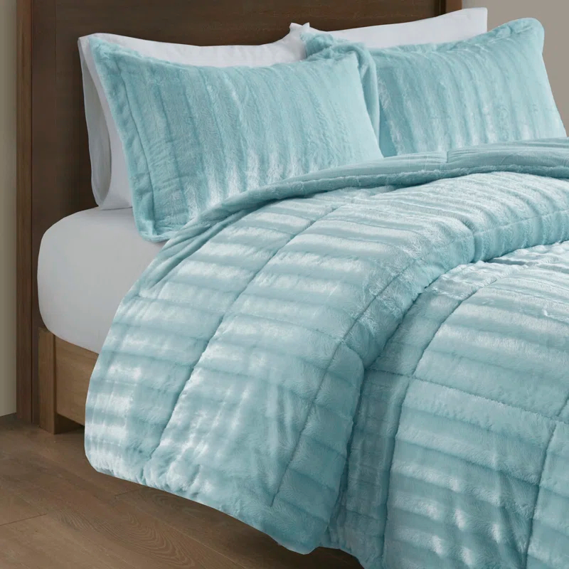 Madison Park Duke Faux Fur 3 Piece Comforter Set