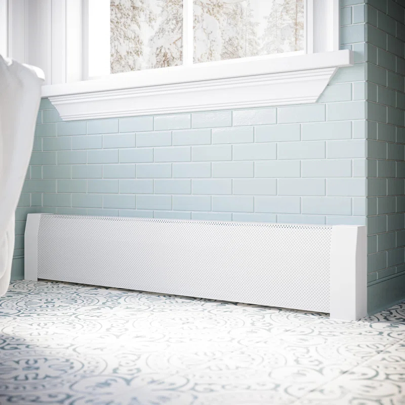 Baseboarders Baseboarders Premium Steel Easy Slip-On Baseboard Heater Cover Endcap Zero Clearance - White