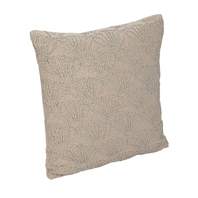 Embroidered Cotton Reversible Throw Pillow