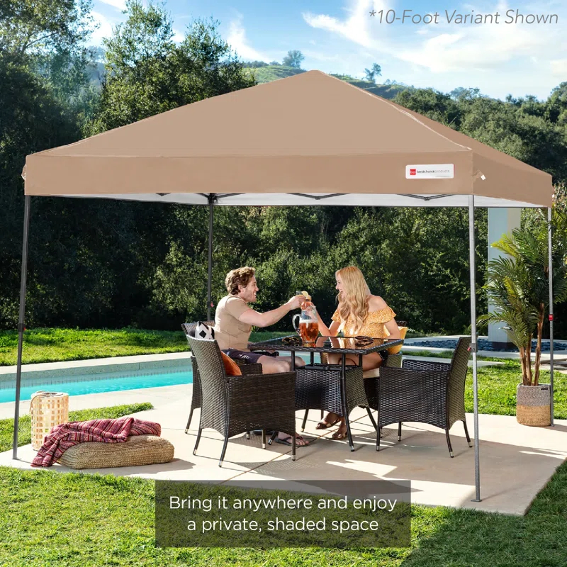 Best Choice Products Best Choice Products Easy Setup Pop Up Canopy W/ 1-Button Setup, Wheeled Case, 4 Weight Bags