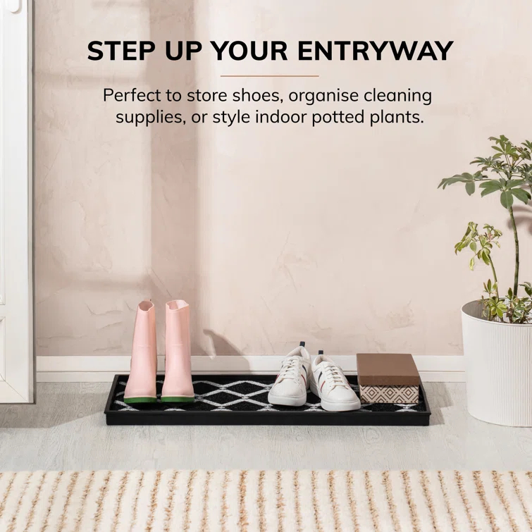 Anji Mountain Eco-Friendly Rubber Boot Tray for Muddy Shoes, Garden Tools, and Pet Supplies (Available in Multiple Sizes)