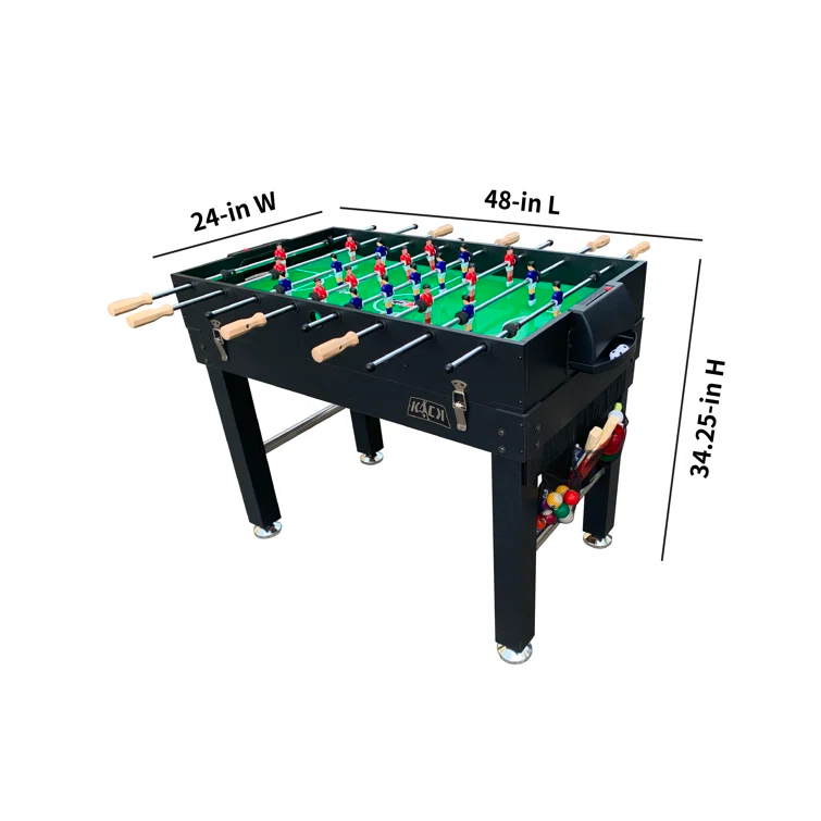 KICK Foosball Tables KICK Quad 48″ 4-in-1 Multi Game Table Combo Arcade Set for Home, Game Room, Friends & Family
