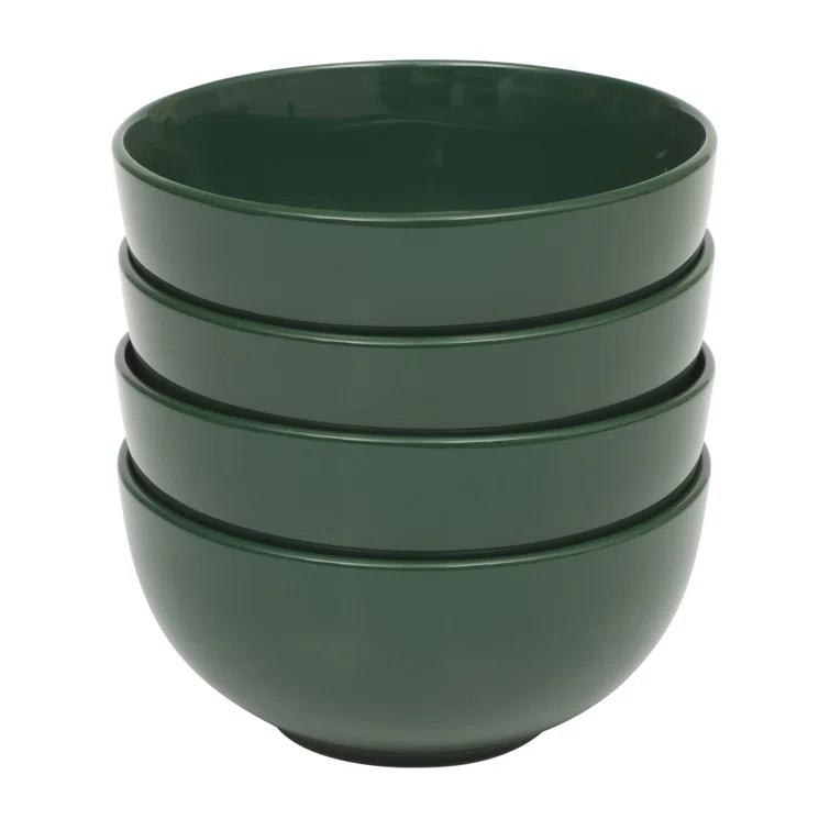 Gibson Home Gibson Home Dining Essential (Service for 4) 12 Piece Plates and Bowls Porcelain Solid Color Dishes  Ceramic Dinnerware Set - Hunter Green