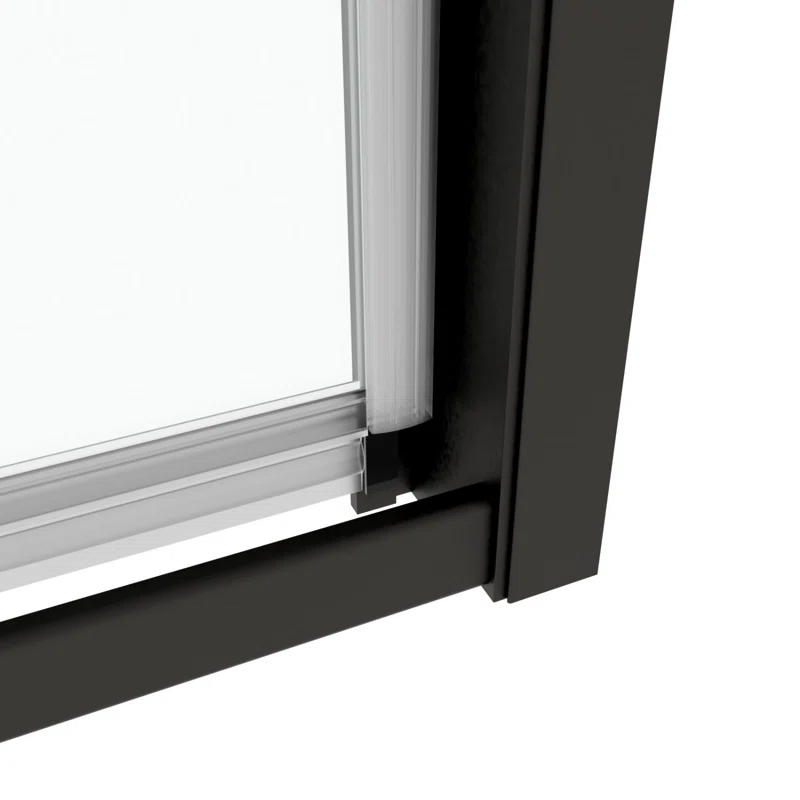 Waterpar WP1683871MB 38-42 in. W x 71 in. H Pivot Swing Semi-Frameless Shower Door With Clear Tempered Glass