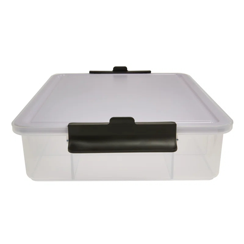 Farberware Farberware Snacklebox 11-Compartment Organizer with Plastic Locking Lid and Black Handles, 11x16 Inches