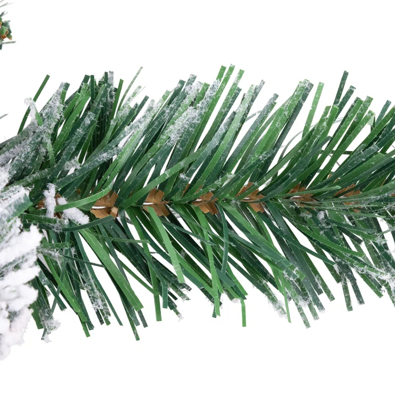 Northlight Seasonal 30" Flocked Pine Artificial Christmas Teardrop Swag with Iridescent Ornaments - Unlit