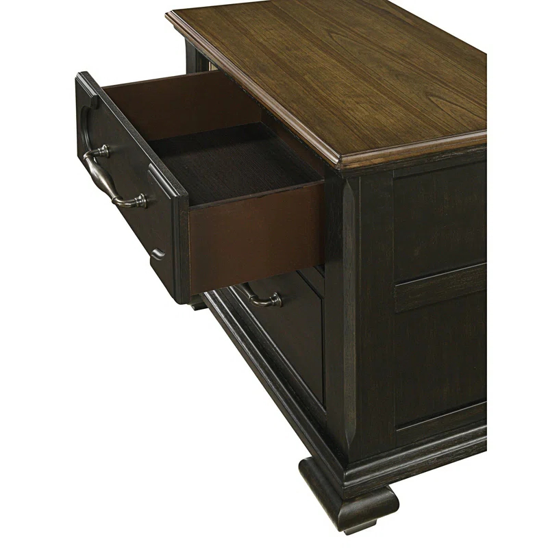Canora Grey Traditional 2-Drawer Nightstand With Metal Knobs, Modern Night Stand