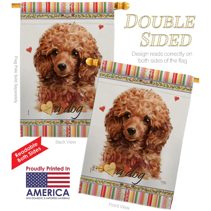Breeze Decor Double Sided 40'' H x 28'' W Polyester Animal House Flag