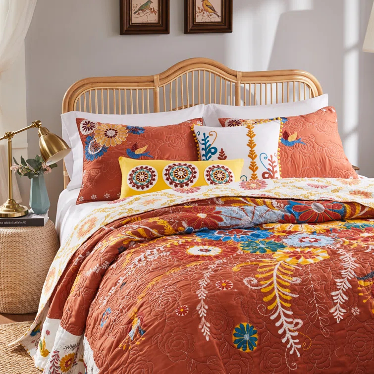 Barefoot Bungalow Topanga Floral Reversible Quilt Set