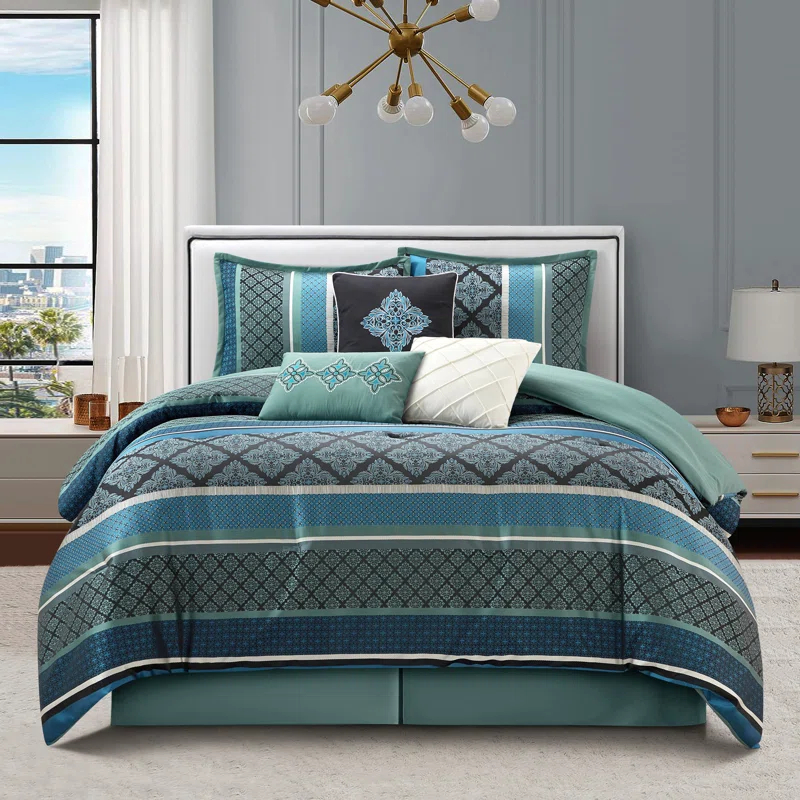 Nanshing America, Inc Tefia Karr Microfiber 7 Piece Comforter Set