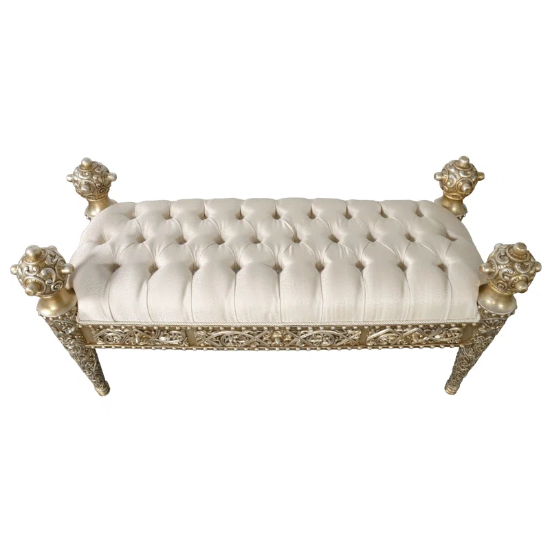 AFD Home Linen Blend Upholstered Bench