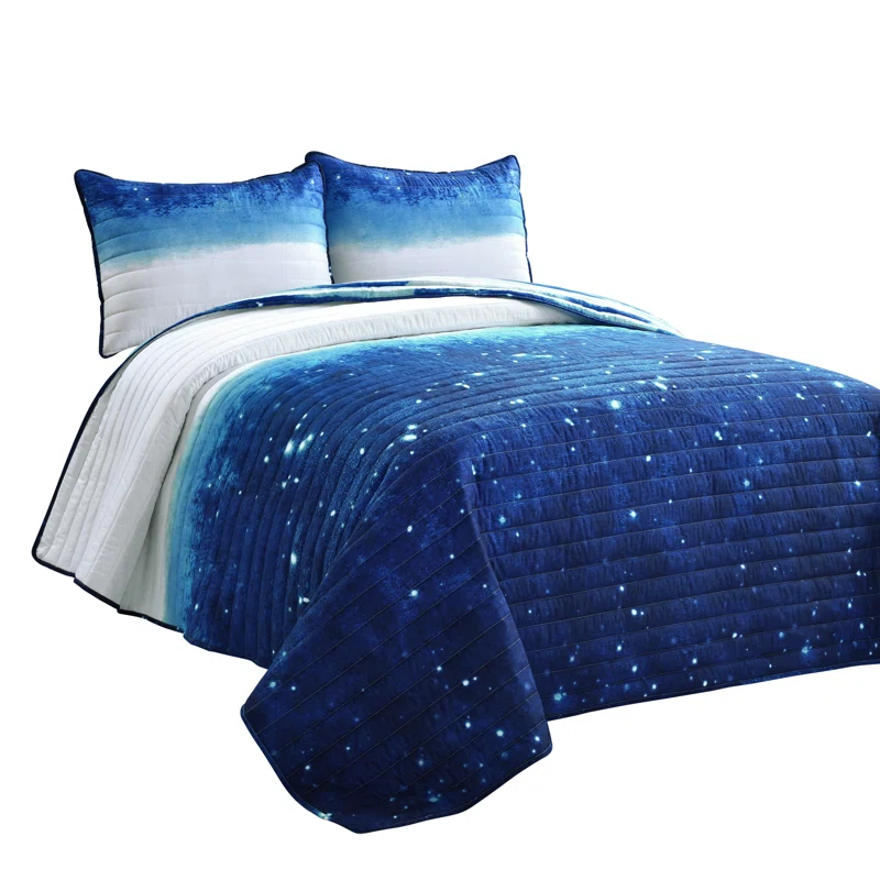 Lush Decor Space Star Reversible Quilt Set