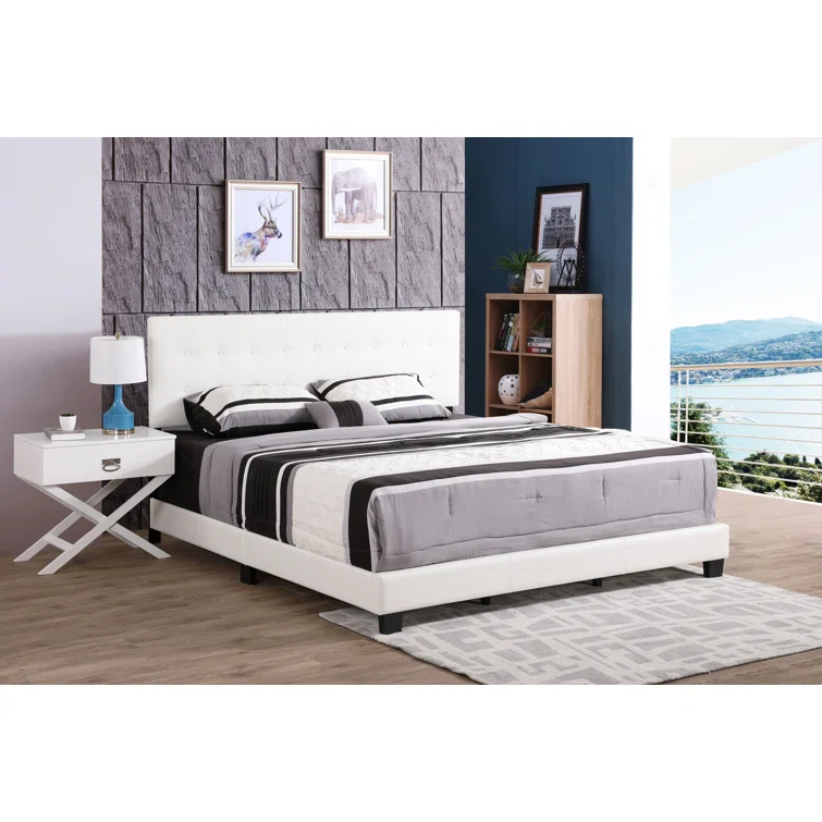Glory Furniture Eaton Vegan Leather Platform Bed