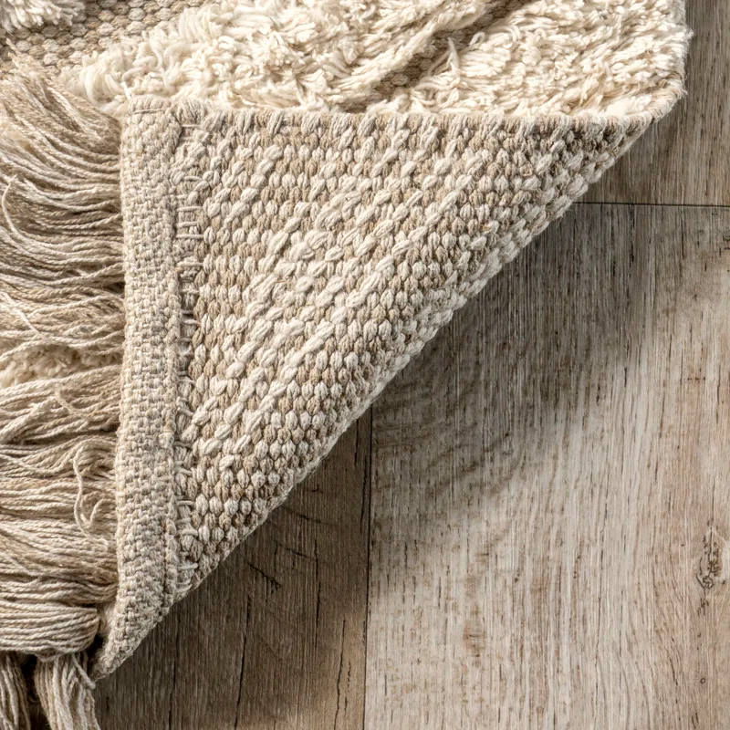 Dakota Fields Riley Textured Shag Ivory Area Rug