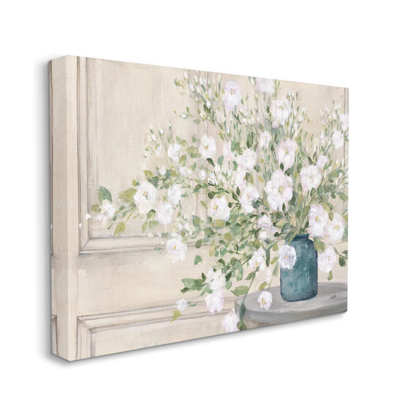 Stupell Industries " Geranium Tabletop Country Still Life Painting Blooming Flowers " Painting Print