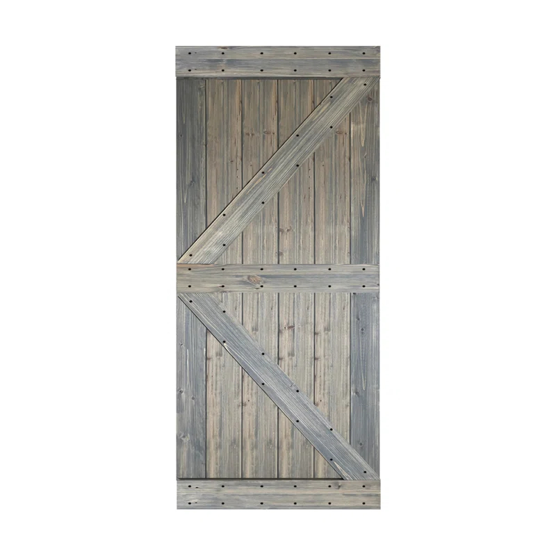 IsLife K Style Solid Wood Sliding Barn Door Without Hardware Kit (Door Slab Only) - Assembly Needed