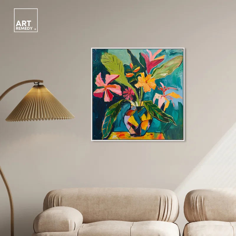 Art Remedy Art Remedy Vase Of Bright Tropical Flowers Ii In Vase Paintings 55959